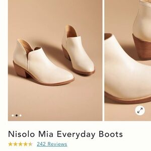Nisolo Mia Everyday Boots in Bone, Size 5.. never worn!